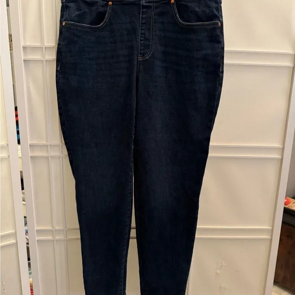 NWOT-Lane Bryant Dark Blue High Rise Pull On Skinny fit jeans - Picture 5 of 9